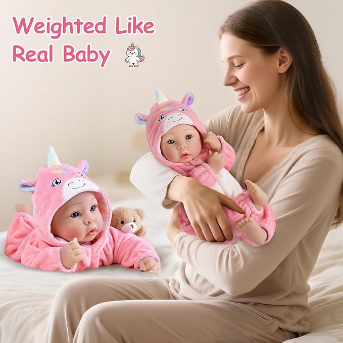 Aori 17 Inch Baby Dolls Realistic Doll with Ultra Real Life Soft Body & Pink Outfits for Girls 3+ | Pretend Play, Dress Up, Nursery Decor
