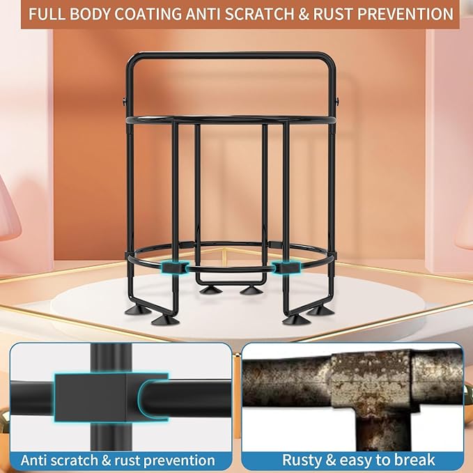 Trampoline for Kids, Upgrade Full Anti-Rust 440lbs Indoor Outdoor Toddler Trampoline with Net, 55" Adjustable Baby Toddler Trampolines Accessories with 8 Toys Dart Board