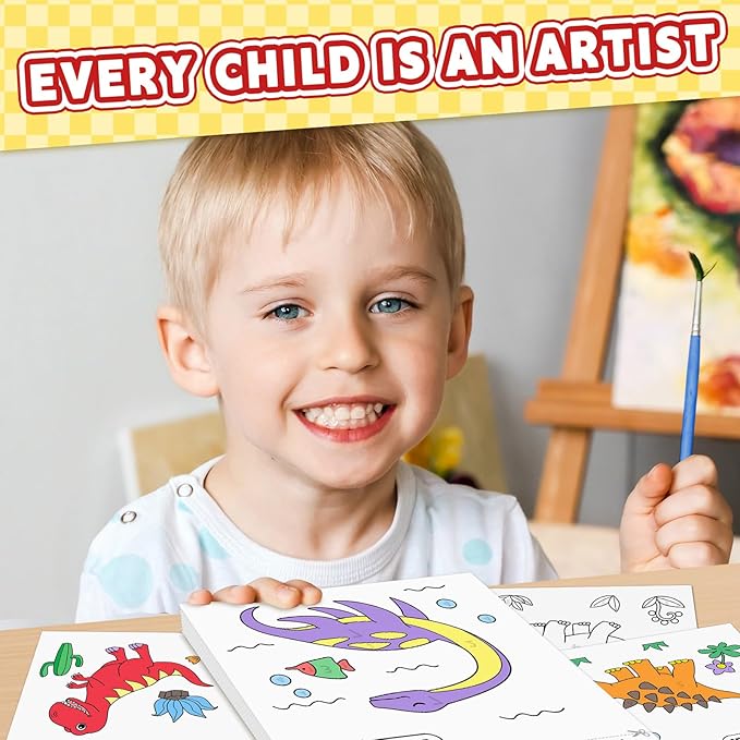 Paint with Water Coloring Books for Toddlers, Watercolor Painting Books for Kids Water Color Paint Kit Art Craft Birthday Gift for Ages 1-3, 4-8 (Dinosaurs)