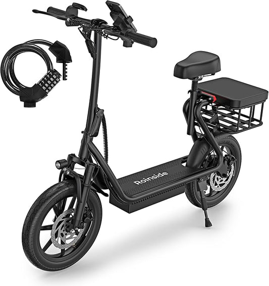 Electric Scooter for Adults- 8.5"/10''/14'' Tires, Up to 19/22MPH by 350W/500W Motor, Max 12/21/23/27/62Miles Long-Range Foldable Commuting Adults Scooter with Double Braking System and App