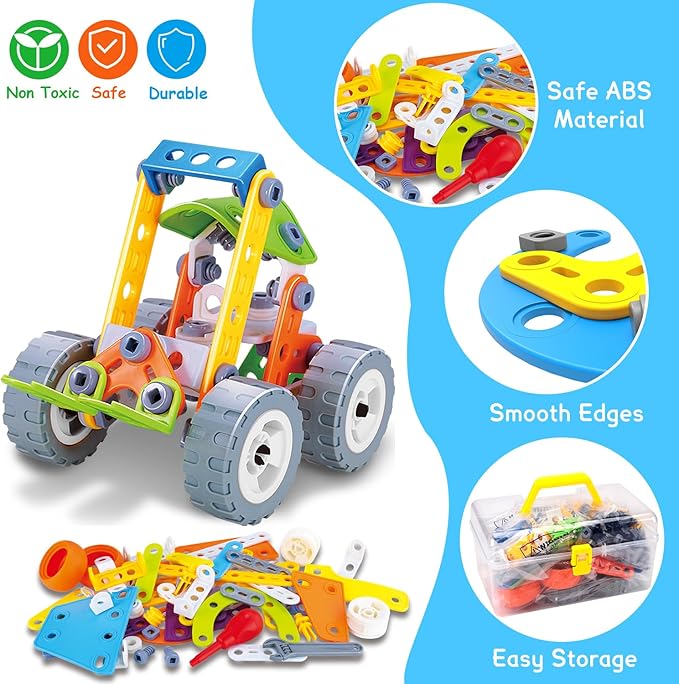 10 in 1 STEM Toys for 4 5 6 7 8+ Year Old Boy Girl Birthday Gifts Building Toys for Kids Ages 4-8 5-7 6-8 Educational Learning Stem Activities for Boys 3-5 4-6 8-10 Creative Games Christmas Idea Gift