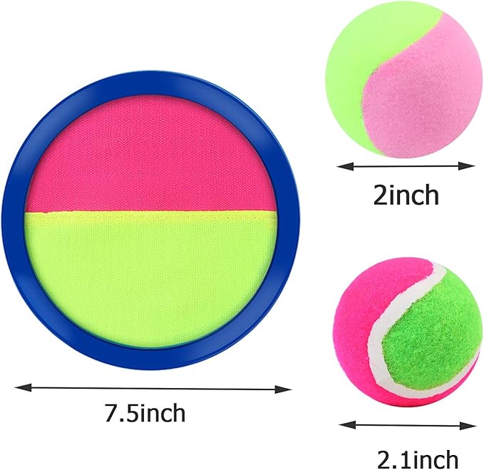 Aneco Toss and Catch Paddle Game Set Disc Paddles and Toss Ball Sport Game with Storage Bag, 6 Paddles and 6 Balls