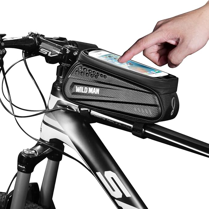 Waterproof Bike Phone Mount & Bag - Cycling Front Tube Pouch Pannier Stand For Smartphones Up To 6.7''