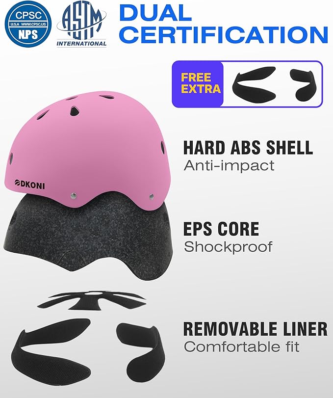 Kids Bike Helmet, Adjustable and Multi-Sport, from Toddler to Youth, 3 Sizes