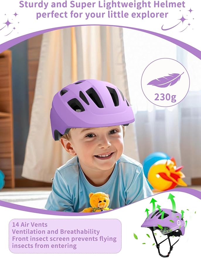 XJD Toddler Helmet Kids Bike Helmet for Infant/Baby Multi-Sport Adjustable Skateboard for Kids Boys Girls Lightweight for Age 1 and Older