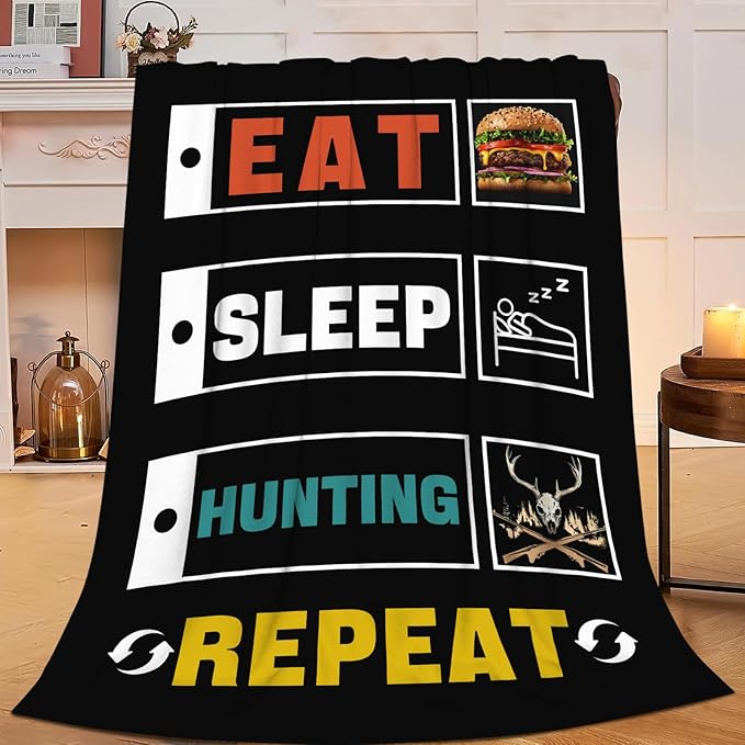 Hunting Blanket Gifts for Men Dad Hunters Throw Blankets Cozy Plush Fleece Deer Decor Flannel Fuzzy for Couch Chair Bed 60"X50"