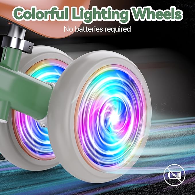 Liberry Light-Up Baby Balance Bike with Adjustable Seat, Toddler First Ride-On Toy for 1-2 Year Old, Boys Girls Christmas & Birthday Gift