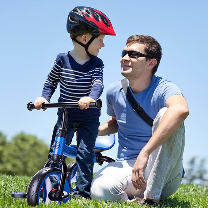 YGJT 4 in 1 Tricycle for Toddlers Age 2-5, Folding Toddler Bike Kids Trike Tricycles with Adjustable Seat and Removable Pedal, Baby Balance Bike Ride-on Toys Gift for Baby Boys Girls Birthday