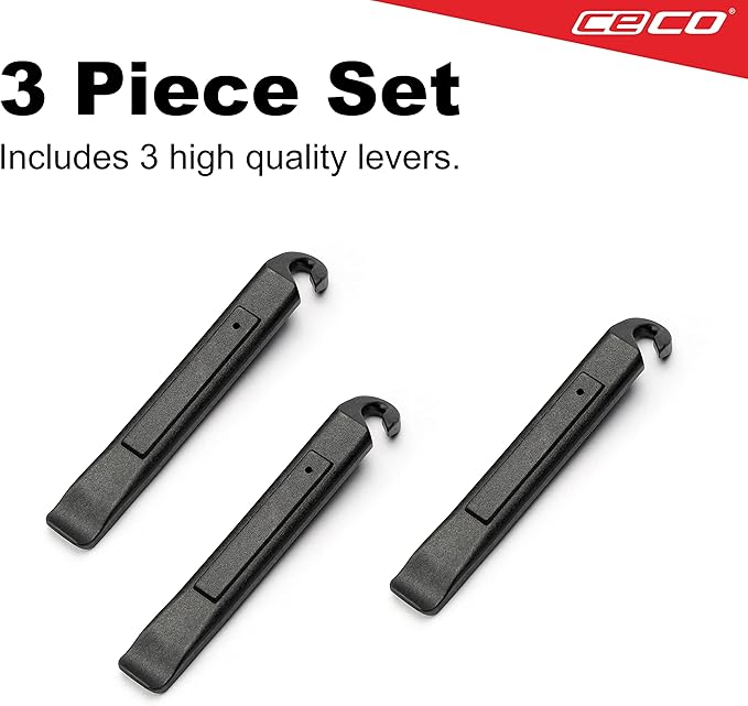 CECO-USA Bike Tire Removal Lever – Remove and Repair Bicycle Tires - 3 Piece Set – Easy to Use – Slim, Compact, Lightweight – Nylon Reinforced with Glass Fiber for Strength