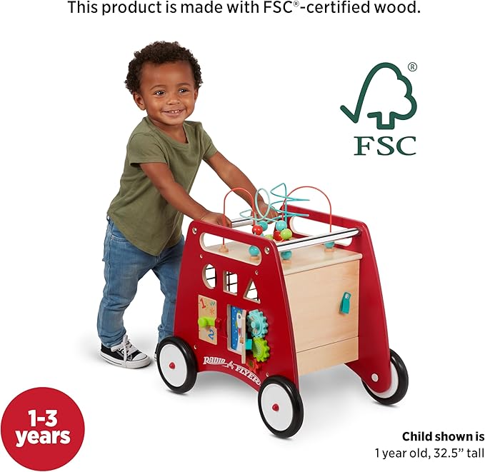 Radio Flyer Deluxe Push & Play Cube Walker, Walker Toy for Ages 1-3