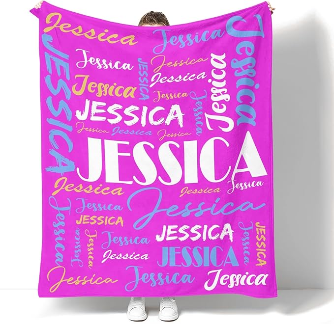 Dr.TOUGH Personalized Name Blanket Personalized Blanket for Adult Kids Flannel Customized Personalized Blankets and Throws