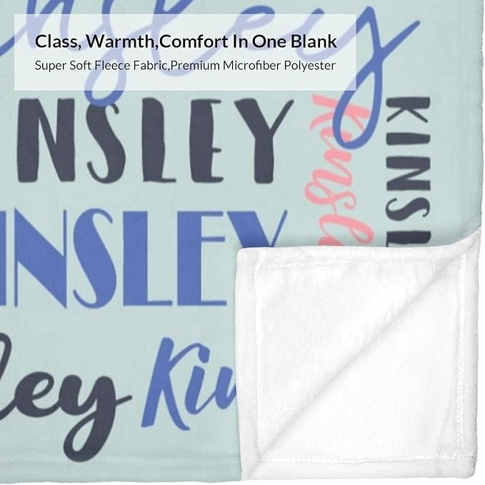 Name Blanket Personalized Blanket for Adult Kids Flannel Customize Throw Blanket Custom (Color 11, 60 x 80 Inches)