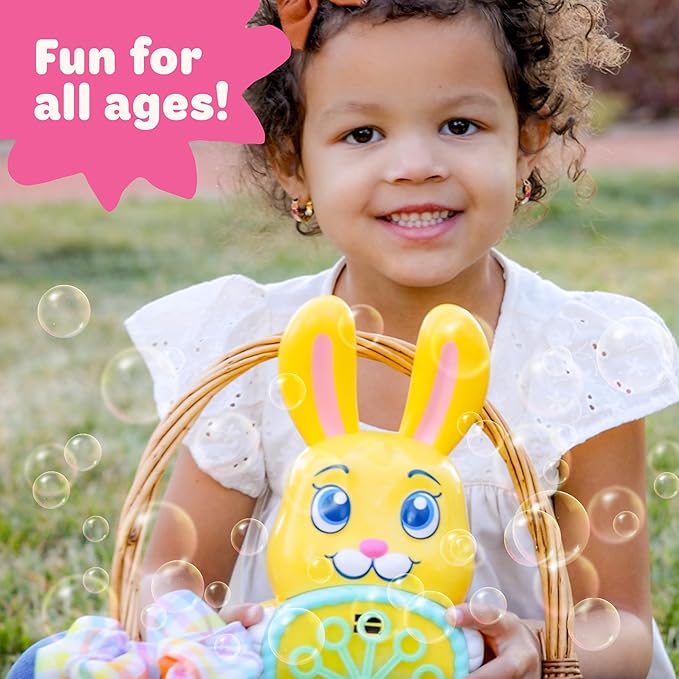 Move2Play, Bunny Bubble Blower | Gift for Kids & Toddlers | Bubble Machine | Toy for Toddlers, Boys and Girls | Indoor & Outdoor | Birthday Party | Summer Fun | Gift for Girl 1, 2, 3, 4+ Years Old