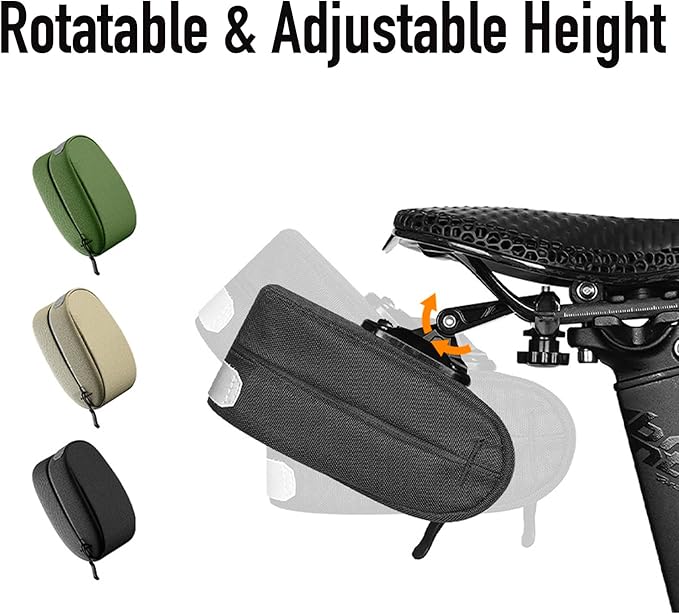 ENLEE Bike Saddle Bag, Adjustable Bicycle Seat Bag, Quick-release Tail Bag Cycling Seat Pack for Mountain Road Bikes (Black)