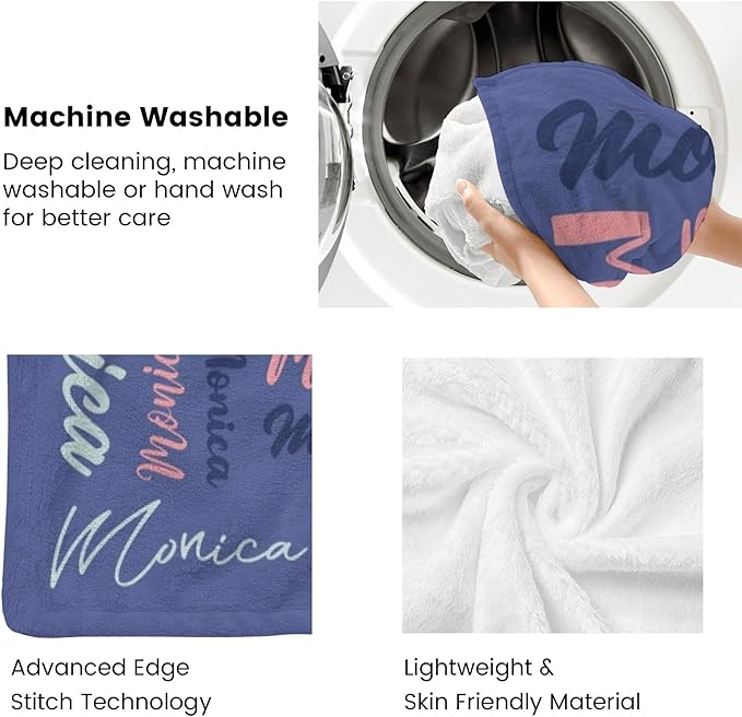 Name Blanket Personalized Blanket for Adult Kids Flannel Customize Throw Blanket Custom (Color 14, 60 x 80 Inches)