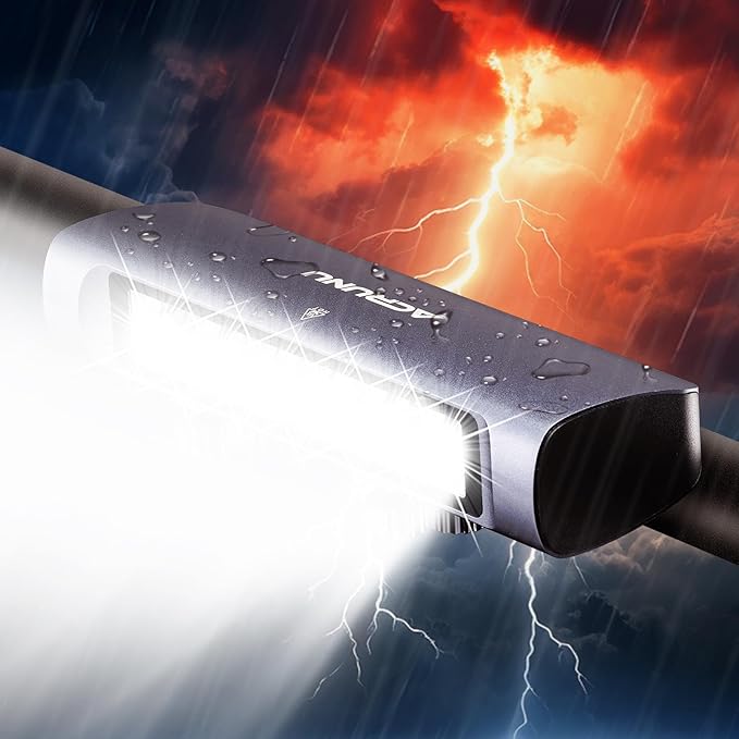 Super Bright 3400 Lumens LED Bike Light USB Rechargeable - 5 Modes Bicycle Headlight with 7H Runtime, IPX6 Waterproof, Quick Release Mount for Mountain Road Cycling Commuting Night Safety