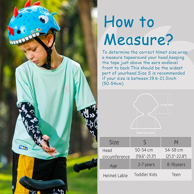 Kids Toddler Bike Helmet, Adjustable and Multi-Sport for Child Boys and Girls, 2 Sizes
