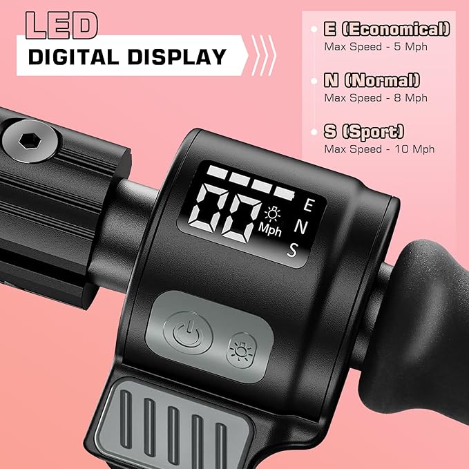 Caroma Electric Scooter for Kids Ages 6-14, 180W/150W Motor & 10 Mph, 85 Mins Ride Time, Adjustable Height & Speed, LED Display & Colorful Lights, Kids Electric Scooter, Best Gifts for Girls and Boy