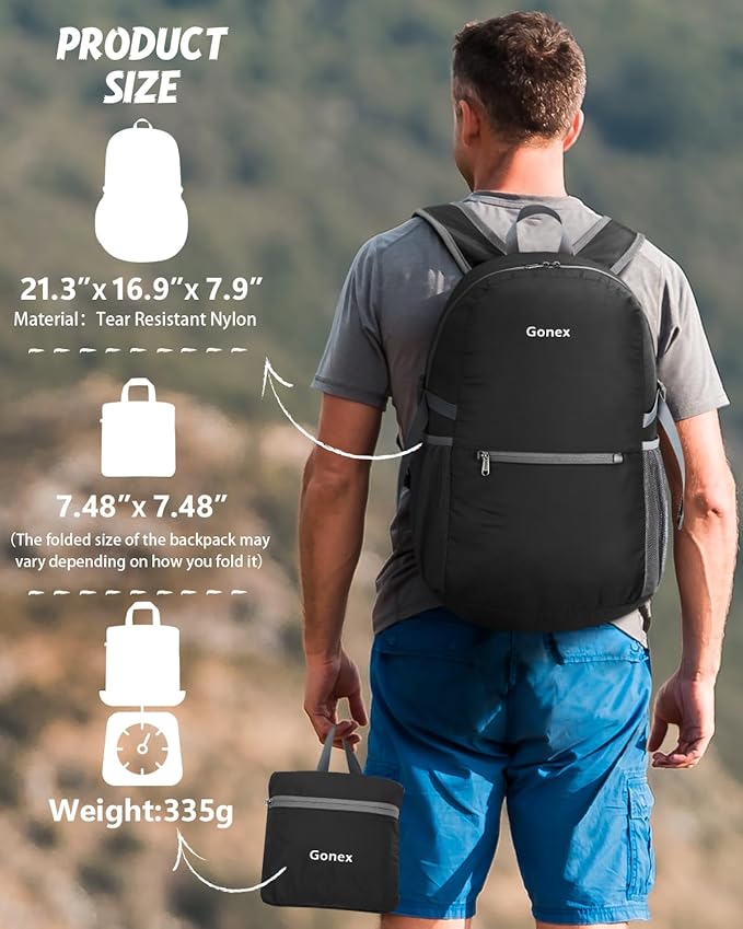 Gonex 30L Ultra Lightweight Packable Backpack, Handy Foldable Daypack for Camping Outdoor Travel Cycling Backpacking