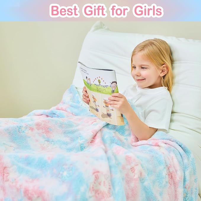 Softan Kids Throw Blanket for Boys and Girls Soft Cozy Flannel, Cute Blanket for Sofa Couch Bed, Christmas Birthday Gift for Kids Toddler, Multicolor Butterfly 50x60 Inches
