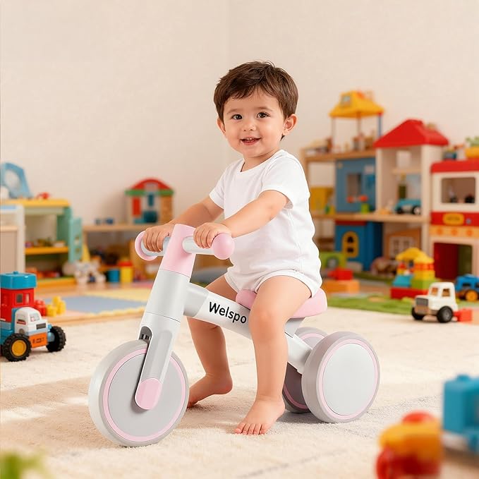 welspo Baby Balance Bikes for 1 Year Old Boys Girls 12-24 Months Kids Toddler First Bicycle Infant Walker Children No Pedal 3 Wheels Mini Bike Riding Toys