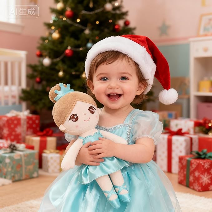 Gloveleya Baby Girl Gifts Dolls Soft Plush Toy Ballet Girl Doll Mint Green 14 Inches with Gift Box…