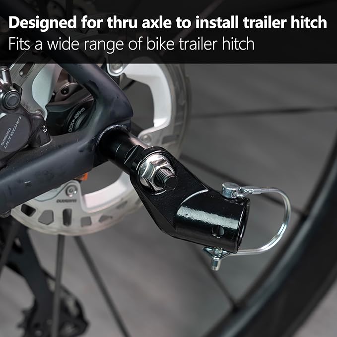 Thinvik Bike Thru Axle Adapter for Trailer Hitch 12mm Thru Axle 1.0/1.5/1.75 Thread Pitch Shaft Length 178/~187mm for Instep, Schwinn, Allen Sports Thule Chariot, Burley, Hamax, Retrospec