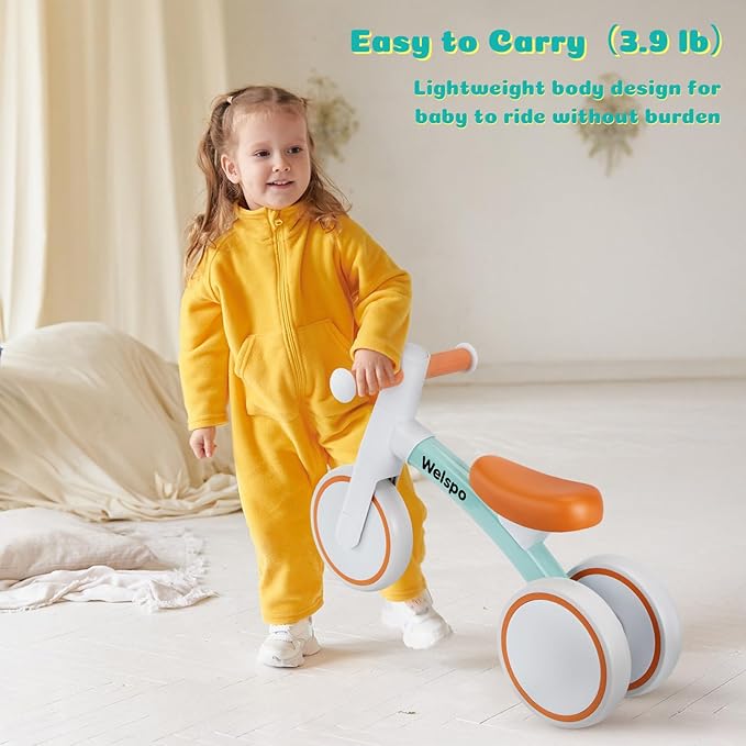 welspo Baby Balance Bikes for 1 Year Old Boys Girls 12-24 Months Kids Toddler First Bicycle Infant Walker Children No Pedal 3 Wheels Mini Bike Riding Toys