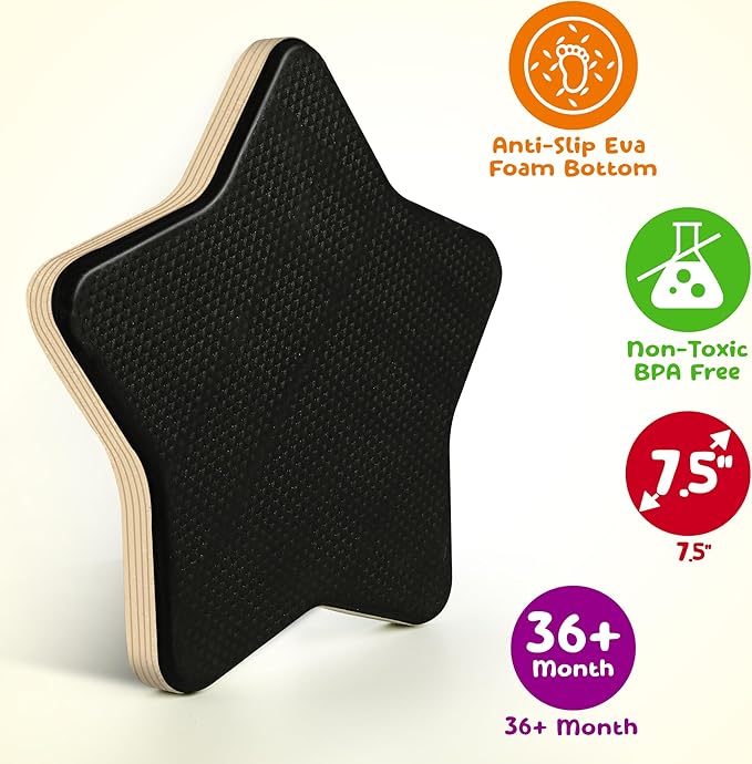 Wooden Balance Stepping Stones for Kids, Toddler Balance Beam Toy(Multi-Shape and Colored)