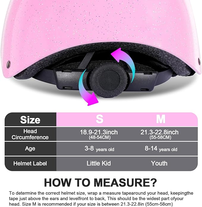 Kids Bike Helmet for 3-5-8-14 Years Kids Girls Boys Youth Bicycle Helmet for Scooter Balance Bike Roller Skating Skateboard Helmet