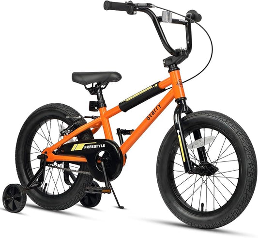 12 14 16 18 Inch Kids Bike BMX Style Bicycle with Training Wheels Coaster Brake for 2-10 Years Old Toddlers Boys Girls Multiple Colors