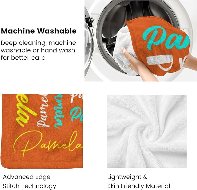 Name Blanket Personalized Blanket for Adult Kids Flannel Customize Throw Blanket Custom (Color 24, 40 x 50 Inches)