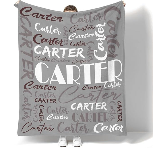 Dr.TOUGH Personalized Name Blanket Personalized Blanket for Adult Kids Flannel Customized Personalized Blankets and Throws