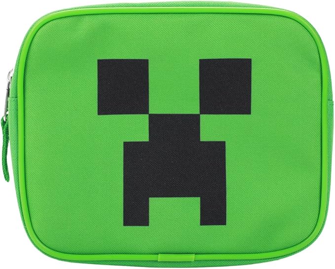 Bioworld Minecraft Creeper Youth 4-Piece Travel Set-14 Carry-on, Duffle Bag, and Luggage Tag Set