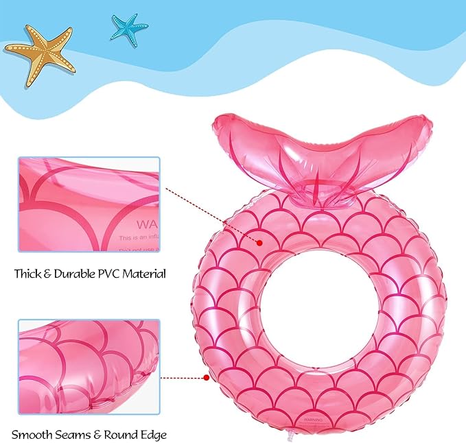 MoKo Inflatable Swimming Ring, Cute Pool Float Tube Decorations Swim Tubes Outdoor Pool Beach Water Floats Party Supplies Floaties