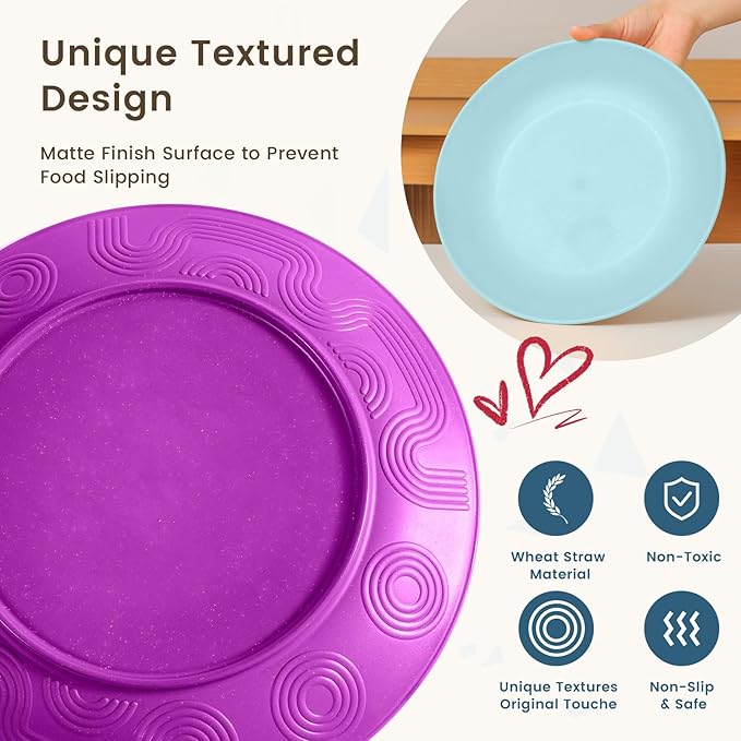 Homienly 40-Piece Kichen Dinnerware Set, Wheat Straw Dinnerware Set, Plates, Bowls, Drinking Cups, Service for 8, Dishwasher & Microwave Safe Dish Set, Unbreakable Plates and Bowls Set - Memphis