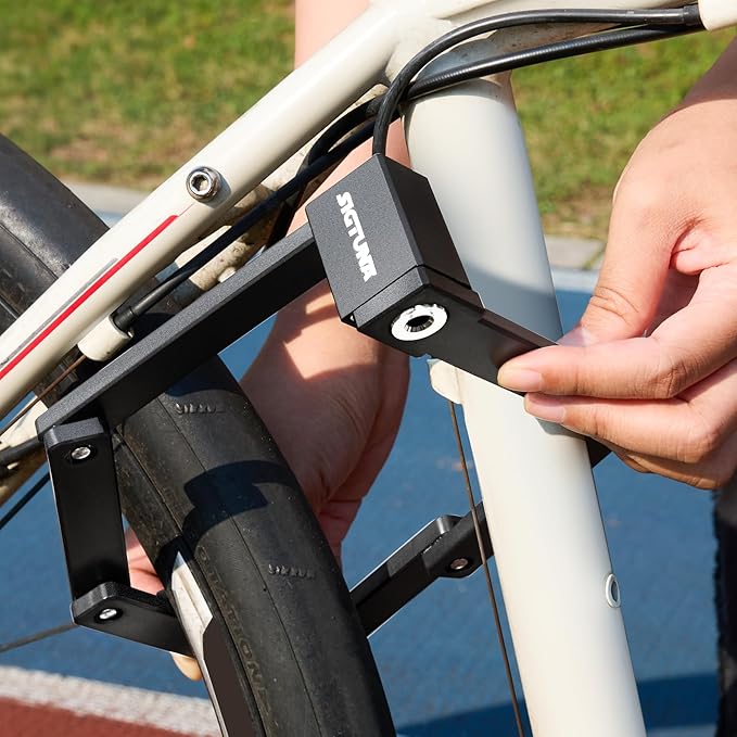 SIGTUNA Folding Bike Lock - Hardened Steel 8mm Fold-Up Heavy Duty Bike Lock with Easy Mounting, Secure Lock and Anti-Scratch Coating - Easily Keep Bike Secure and Paintwork Undamaged - Bicycle Lock