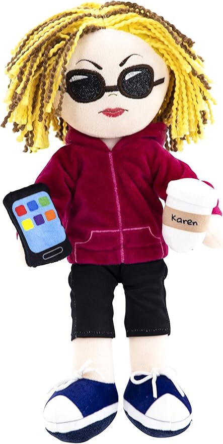 Taylor Toy Karen Rag Doll, Funny Plush Doll for Adults & Kids - Hilarious White Elephant Gift, Novelty Stuffed Toy, Stocking Stuffer, Gag Present, Mother’s Day Joke Gift, Birthdays & Any Occasion