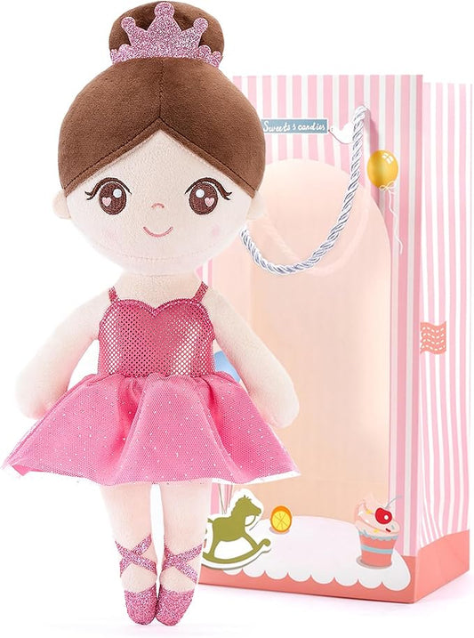 Gloveleya Ballet Toy Baby Girl Gifts Dolls Soft Plush Toy Ballet Girl Doll Peach 14 Inches with Gift Box