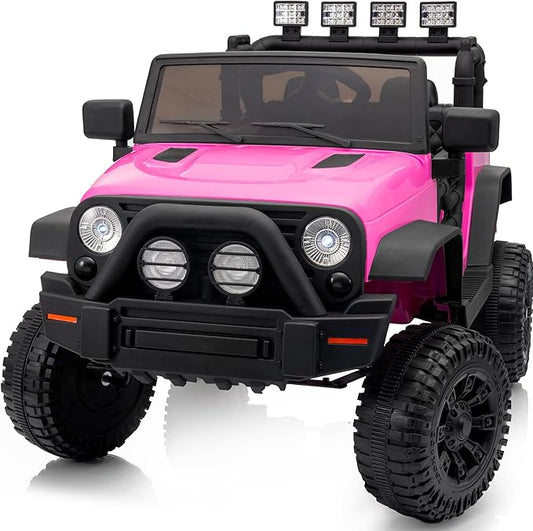 Kids Ride on Car Toy, 24V Electric Car for Kids with Remote Control, 2x200W Motors - Hot Pink