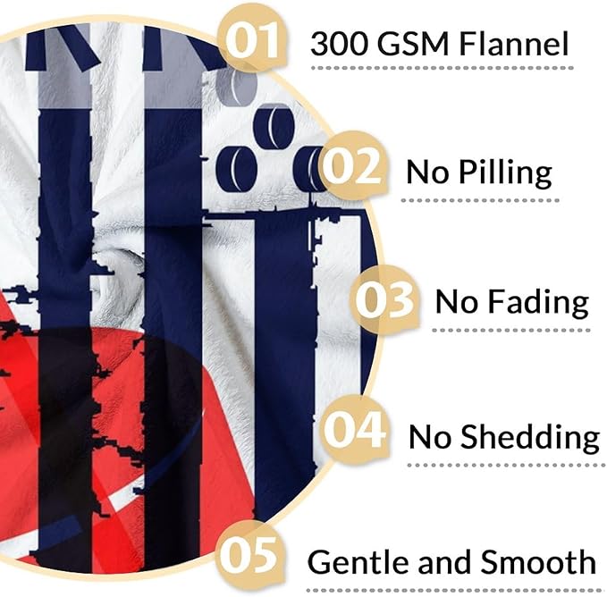 Personalized Kids Blankets for Girls - Hockey Gifts - Custom Boys Blanket for Team Player - 60"x80" Soft Fleece Throws for Bed