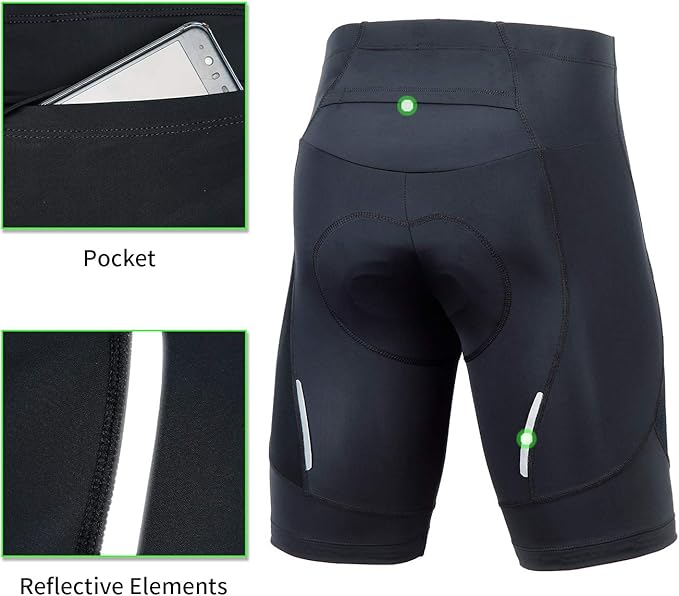 beroy Men's Comfortable Bicycle Cycling Pants, 3D Padded Bike Shorts