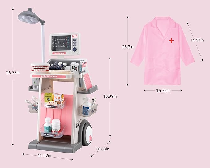 STEM Doctor Playset Doctor Kit for Toddlers 3-5 with Sound and Light Effects, Edical, Doctor Kit for Kids - Gifts of Educational Toys to Stimulate Children's Imagination