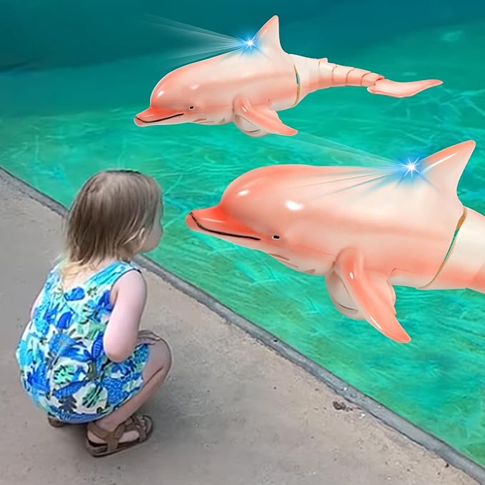 Remote Control Shark Pool Toys, 2.4G RC Dolphin Toy, Water Toys for Kids Age 8-12, Swimming Bath Lake Great Gift RC Boat Toys for 6 7 9 10 Year Old Boys and Girls