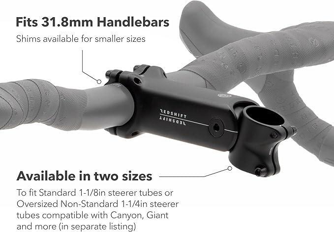 REDSHIFT ShockStop Suspension Stem for Bicycles, Shock-Absorbing Bike Handlebar Stem for Road, Gravel, Hybrid, and E-Bikes