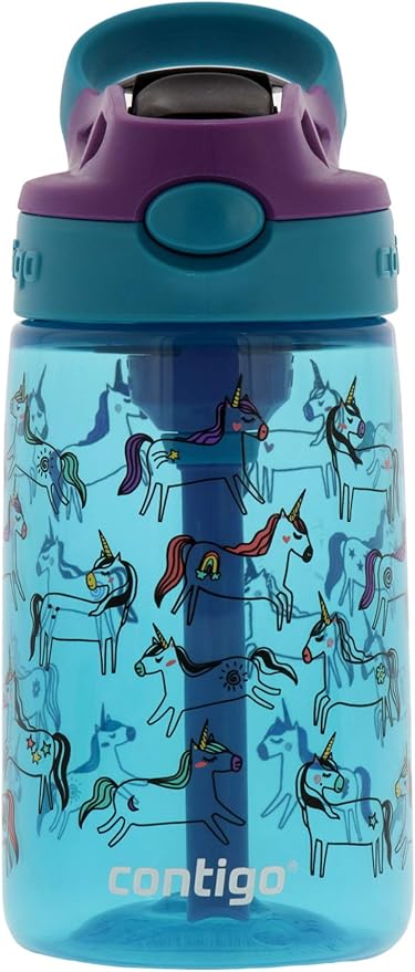 Contigo AUTOSPOUT Camping Hydration Water Bottles, 14oz (Pack of 1), Unicorn