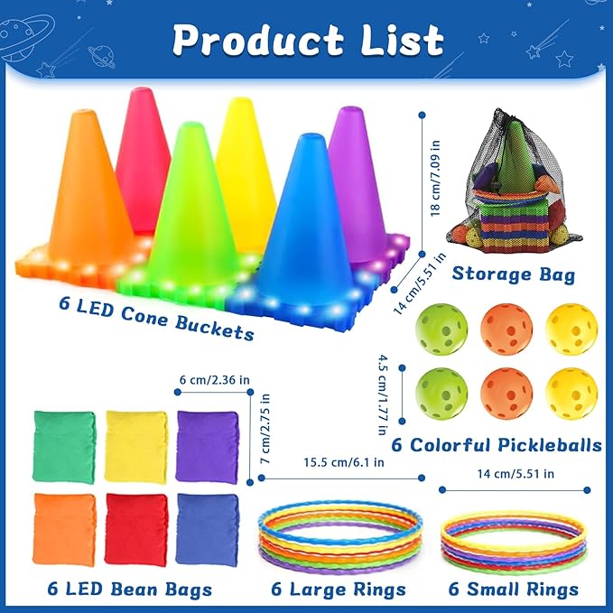 31PCS 3-in-1 Carnival Games Combo Set, LED Bean Bag Game Party Supplies, Ring Toss Yard Lawn Backyard Games, Outdoor Educational Toys for Kids Adults Birthday Parties, School Activities