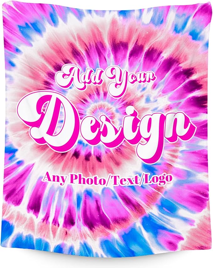 UNIKITTY Custom Gifts with Photo, Personalized Blankets with Text, Custom Blanket for Kids Mom Dad, Warm Fleece Throw, Customized Picture Gifts for Him Her Wife Husband (4 Sizes)