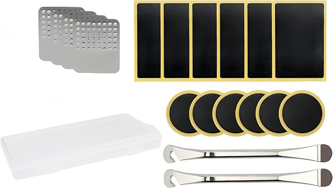 Bike Tire Patch Kit，Bike Repair Patch Bicycle Inner Tire Patch Repair Tool Kit for Road Mountain Bike Motorcycle