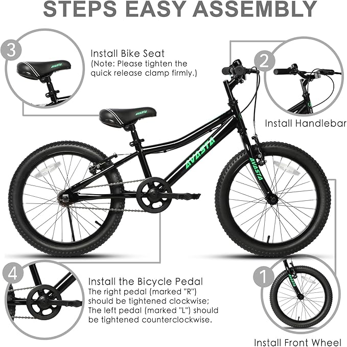 AVASTA Bilbo 18 20 Inch Kids Bike for Boys Girls 5-10 Years Old, Retro Style High Carbon Steel Bicycle with Adjustable Handlebars and Seat, Dual V-Brakes, Kickstand, Multiple Colors